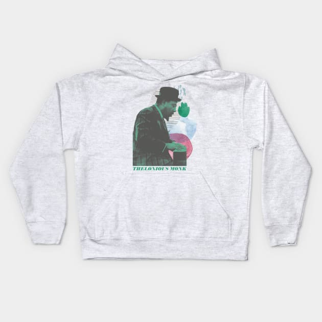 Thelonious Monk Kids Hoodie by HAPPY TRIP PRESS